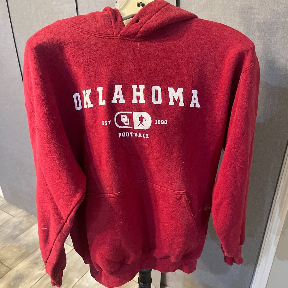 Men's Oklahoma Football Hooded Sweatshirt Red Medium